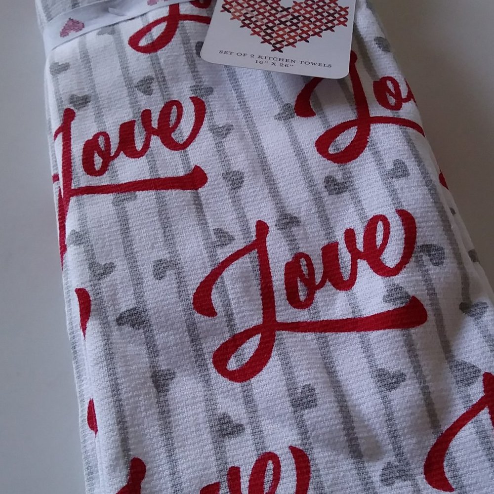 Love Words Print Kitchen Towel 2 Pack - Picture 3 of 16